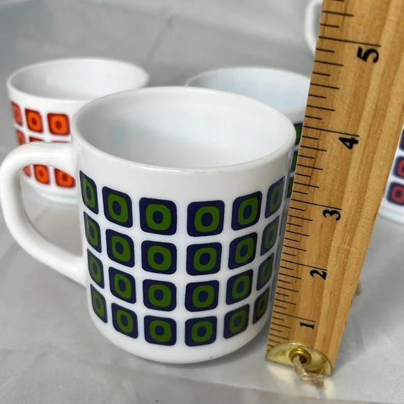 VINTAGE 70’s Arcopal Of France Demitasse Cups Mugs Set of 5 Espresso Tea Coffee - Picture 8 of 9